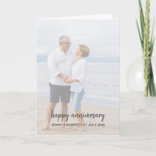 Modernes Trendy Stylish Script Foto Jubiläum Karte (Vorderseite)