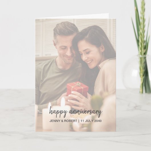 Modernes Trendy Stylish Script Foto Jubiläum Karte (Vorderseite)