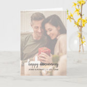 Modernes Trendy Stylish Script Foto Jubiläum Karte (Gelbe Blume)