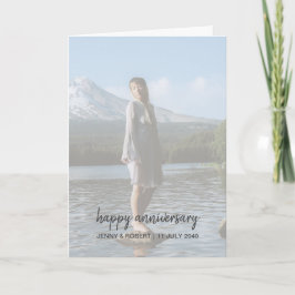 Modernes Trendy Stylish Script Foto Jubiläum Karte