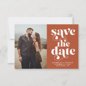 Modernes Trendy Typografy Foto Save the Date (Vorderseite)