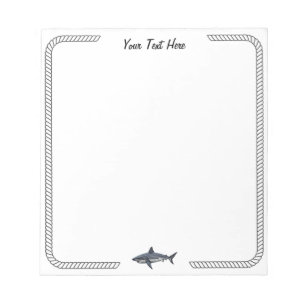 Modernes, trendy Vintag Shark Personalisiert Notep Notizblock