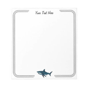 Modernes, trendy Vintag Shark Personalisiert Notep Notizblock