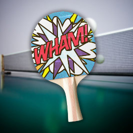 Modernes Trendy WHAM Comic Book Colorful Tischtennis Schläger
