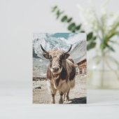 Modernes, trendy Yak Tier Feiertagspostkarte (Stehend Vorderseite)