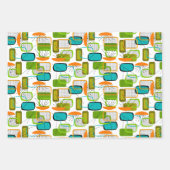 Modernes Trio 4 Papierblätter aus dem Mittelalter Geschenkpapier Set (Vorderseite 2)