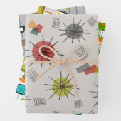 Modernes Trio 4 Papierblätter aus dem Mittelalter Geschenkpapier Set (Beispiel)