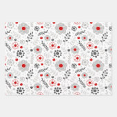 Modernes Trio in Rot und Grau Geschenkpapier Set (Vorderseite 2)