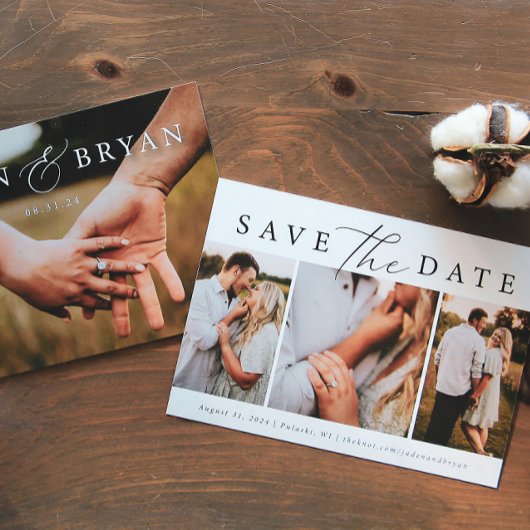 Modernes Trio Save the Date doppelseitig
