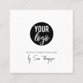 Modernes Triple Icon & QR Code Social Media-Logo Quadratische Visitenkarte (Rückseite)