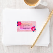 Modernes Tropensiegel, Hibiskus Adressaufkleber (Insitu)