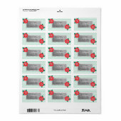 Modernes Tropensiegel, Hibiskus Adressaufkleber (Vorne)