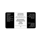 modernes Tröpfchen-Etikett mit schwarz-weiß Adressaufkleber (Vorne)