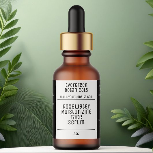 modernes Tröpfchen-Etikett mit schwarz-weiß Adressaufkleber