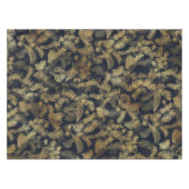 Modernes Tropical Gold Foliage Blue Muster Tischdecke (Vorderseite (Horizontal))