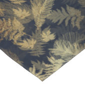 Modernes Tropical Gold Foliage Blue Muster Tischdecke (Schrägansicht)