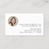 Modernes Tropical Gold Palm Tree Berufliches Foto Visitenkarte (Rückseite)