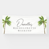 Modernes Tropical Palm Bachelorette Wochenende Banner (Horizontal)
