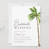Modernes Tropical Palm Bachelorette Wochenende Einladung (Vorderseite)