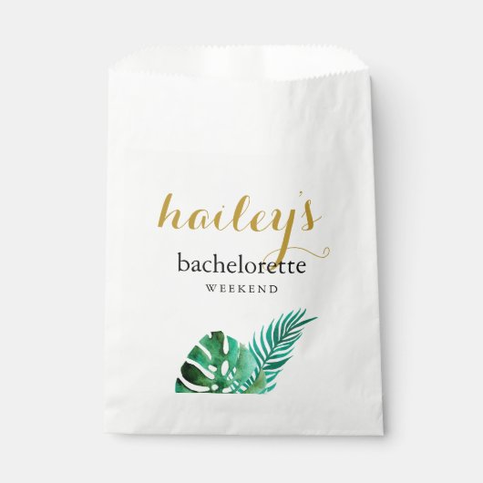 Modernes Tropical Palm Bachelorette Wochenende Geschenktütchen (Vorderseite)