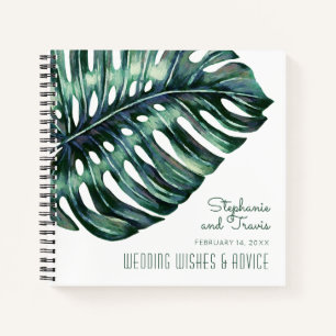 Modernes Tropical Palm Monstera Beach Guestbok Notizblock