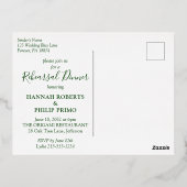 Modernes Tropical Probe Dinner Gold Folie Einladungspostkarte (Rückseite)