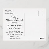 Modernes Tropical Probe Dinner Gold Folie Einladungspostkarte (Rückseite)