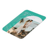 Modernes Tropical Save the Date Magnet (Linke Seite)