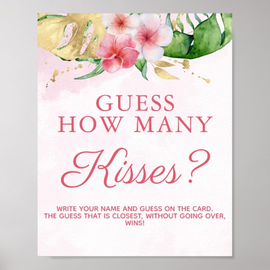 Modernes Tropical Summer Floral Baby Shooting Game Poster (Vorne)