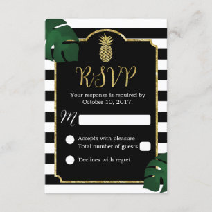 Modernes tropisches Ananas Hawaiian Wedding RSVP Karte