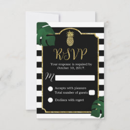Modernes tropisches Ananas Hawaiian Wedding RSVP Karte
