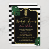 Modernes tropisches Ananas-Hawaiianisches Brautpar Einladung (Vorne/Hinten)