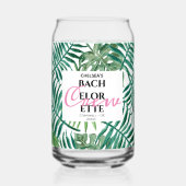Modernes tropisches Bachelorette Weekend Party Dosenglas (Vorderseite)
