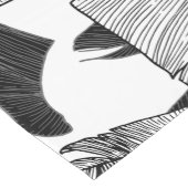 Modernes tropisches Bananen-Schwarzweiss-Blätter Kurzer Tischläufer (Ecke)