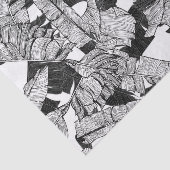 Modernes tropisches Bananen-Schwarzweiss-Blätter Seidenpapier (Ausschnitt)