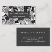 Modernes tropisches Bananen-Schwarzweiss-Blätter Visitenkarte (Vorne/Hinten)