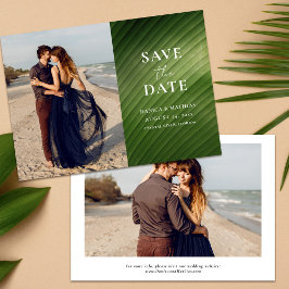 Modernes tropisches Bananenblatt 2 Foto Hochzeit Save The Date