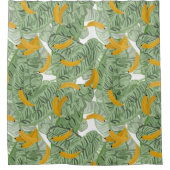 Modernes tropisches Bananengrün Duschvorhang (Vorderseite)