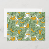 Modernes tropisches Bananengrün Feiertagspostkarte (Vorne/Hinten)