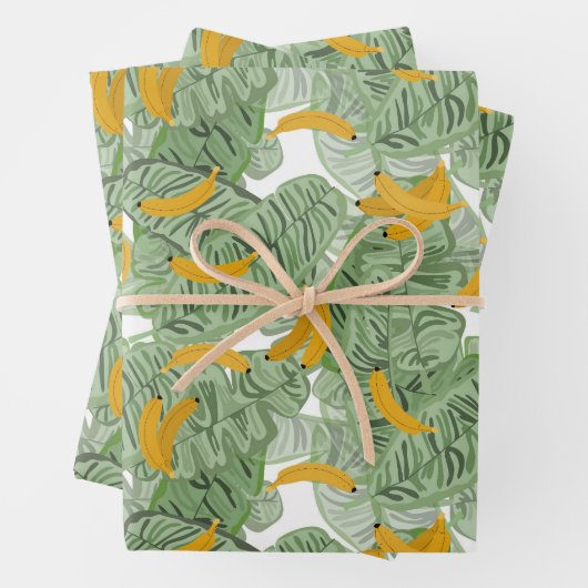 Modernes tropisches Bananengrün Geschenkpapier Set (Beispiel)