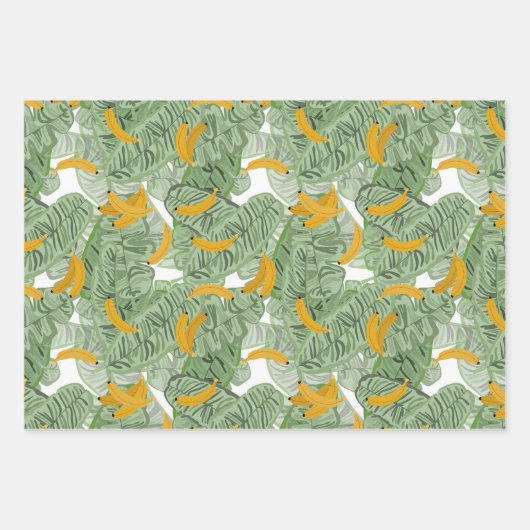 Modernes tropisches Bananengrün Geschenkpapier Set (Vorderseite)