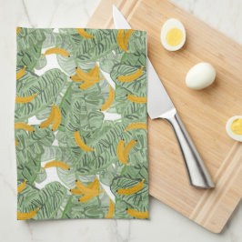 Modernes tropisches Bananengrün Geschirrtuch