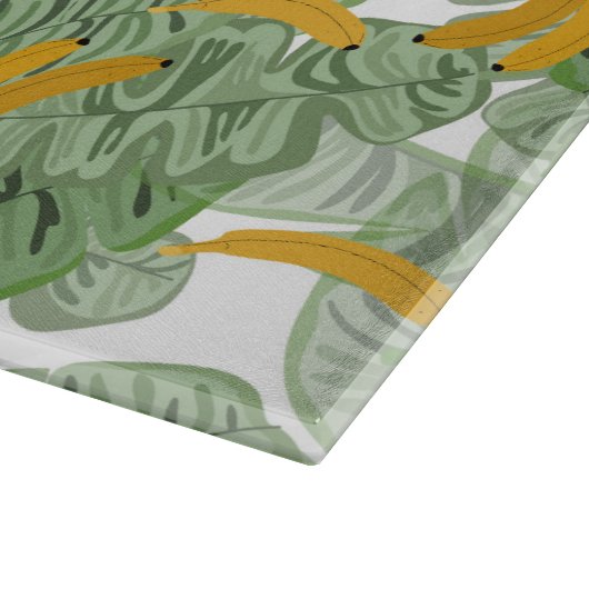 Modernes tropisches Bananengrün Schneidebrett (Ecke)
