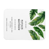 Modernes tropisches Blatt Save the Date Magnet (Horizontal)