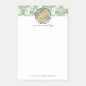 Modernes tropisches Blatt simulieren Post-it Klebezettel (Vorderseite)