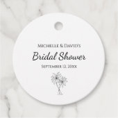 Modernes tropisches Brautparty Elegante Palmen Geschenkanhänger (Vorderseite)