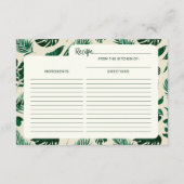 Modernes tropisches Brautparty Rezept Begleitkarte (Rückseite)