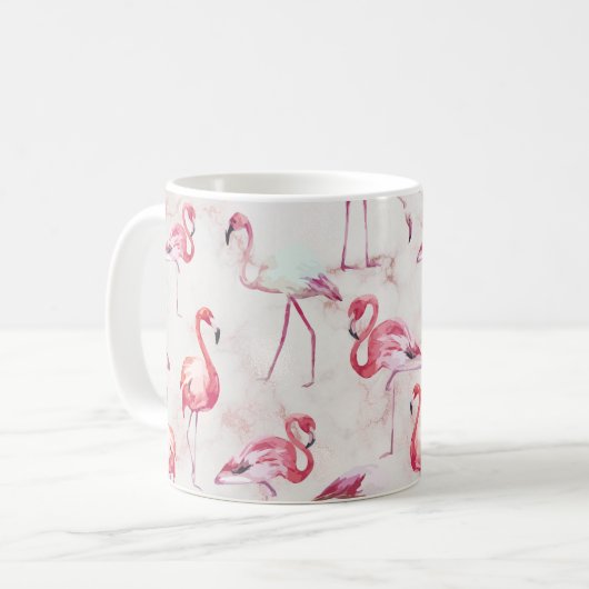 Modernes tropisches Flamingo Kaffeetasse (Vorderseite Links)