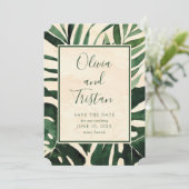 Modernes tropisches Foto Save the Date (Stehend Vorderseite)