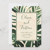 Modernes tropisches Foto Save the Date (Vorderseite)